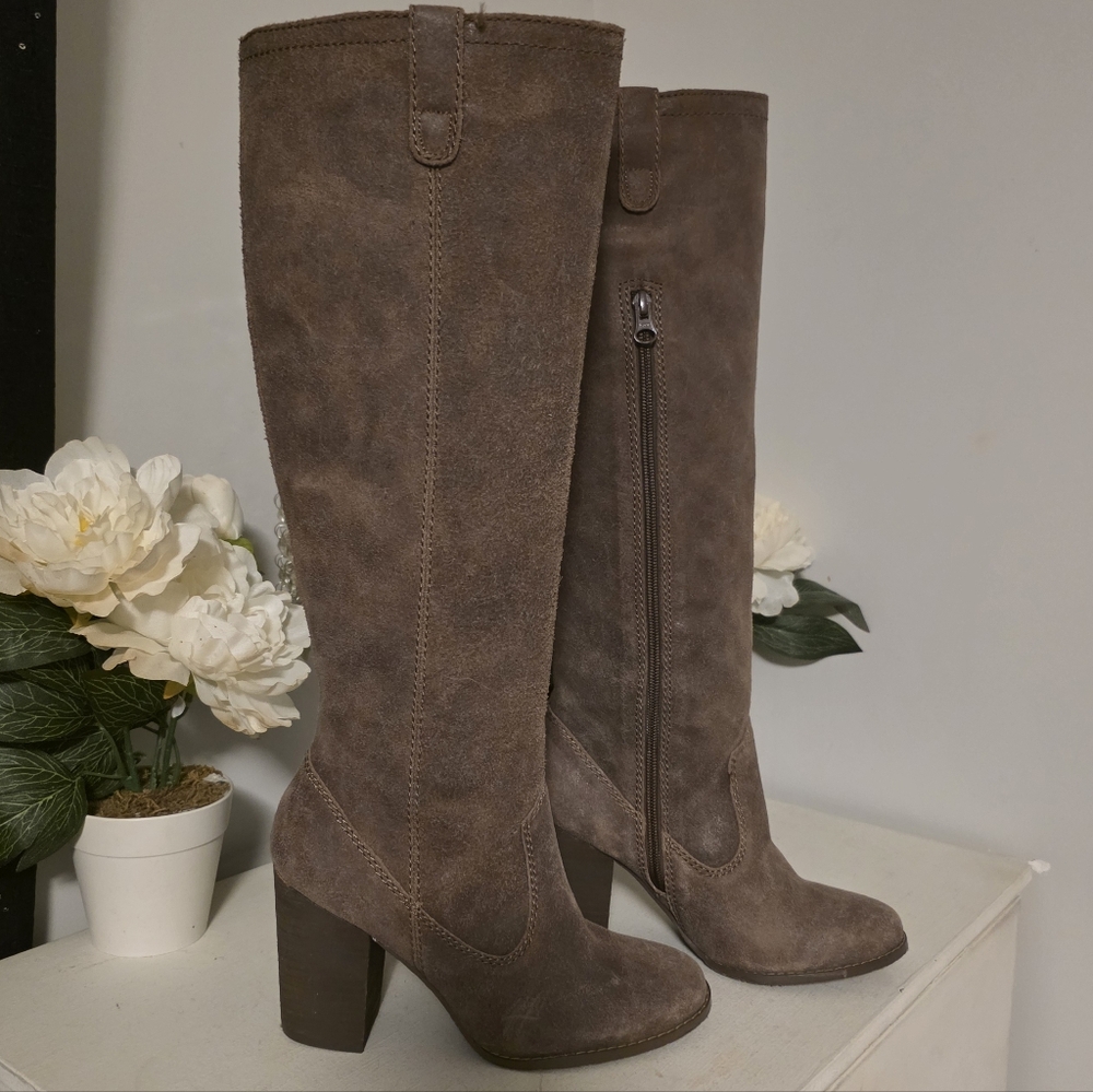 Calvin Klein Brown Suede Heeled Boots